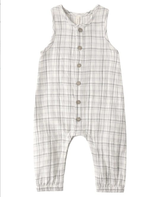 Blue Plaid Jumpsuit