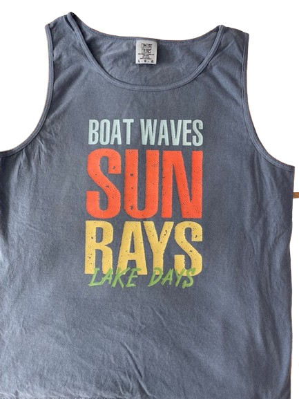 Boat Waves, Sun Rays, And Boat Days CC Tank Blue Jean