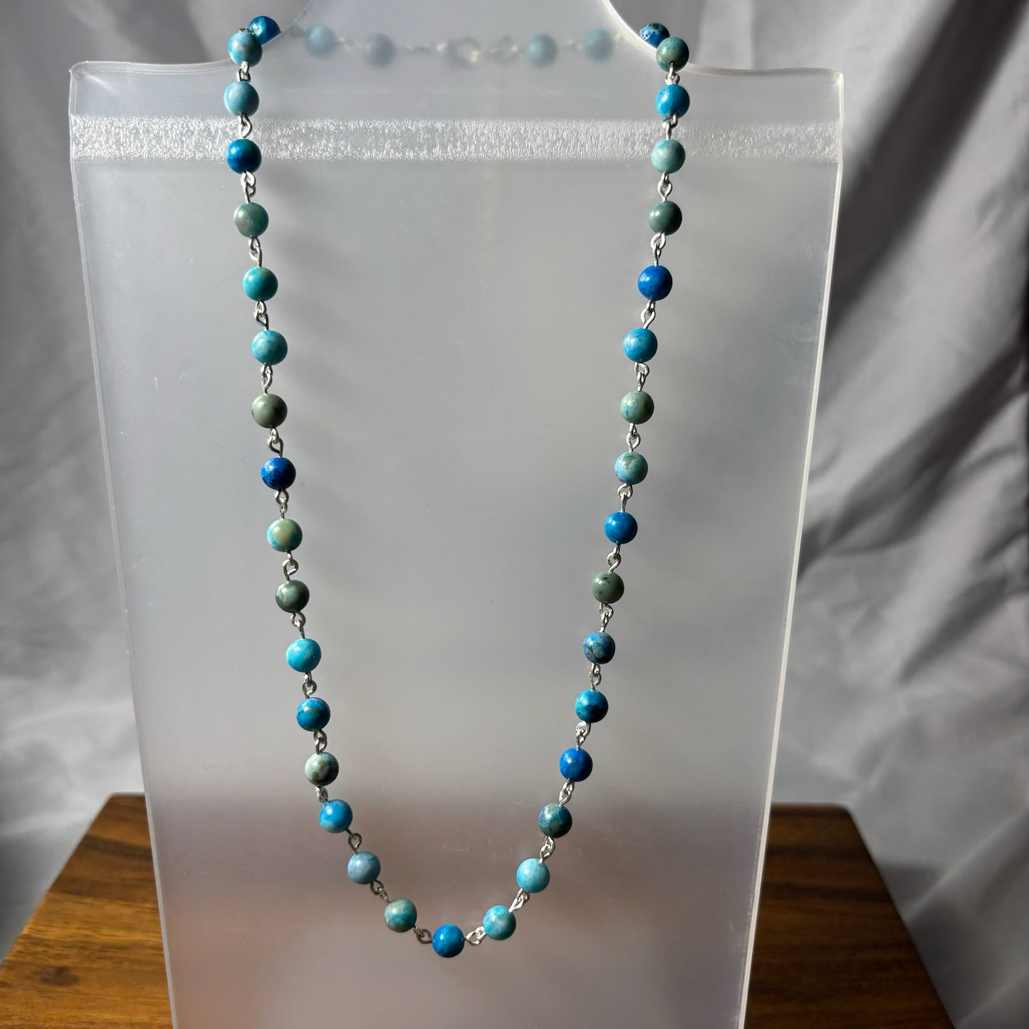 Bright Blue Stone Beaded Necklace
