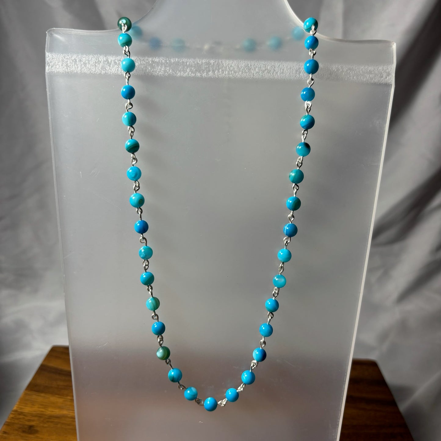 Bright Blue Stone Beaded Necklace