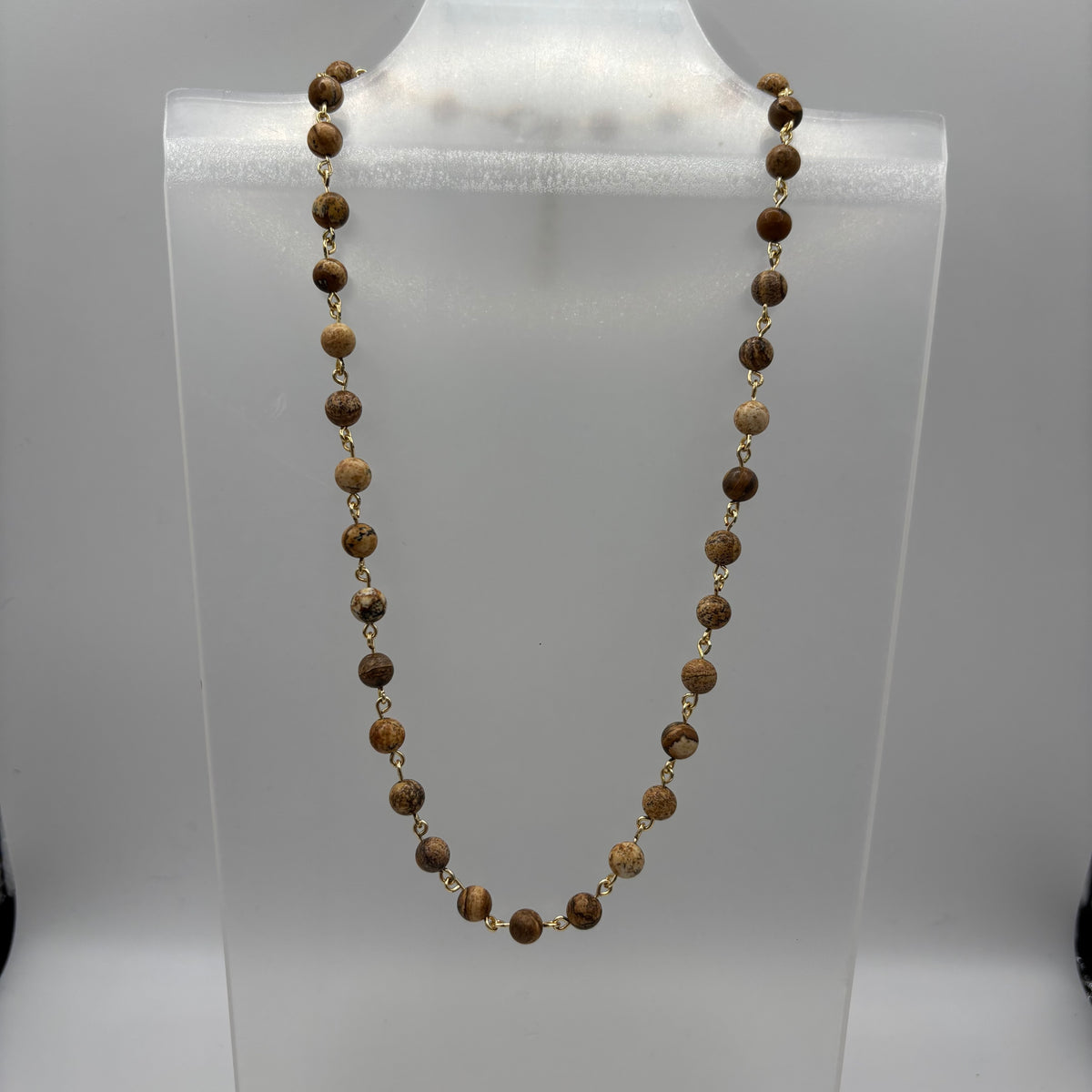 Brown Stone Beaded Necklaces