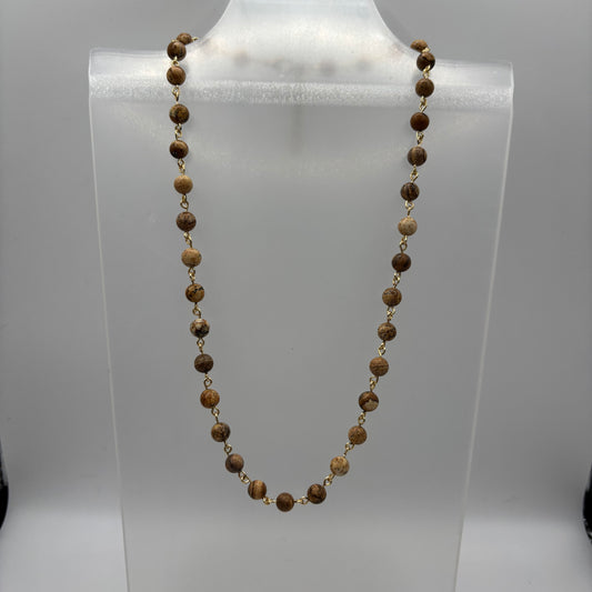 Brown Stone Beaded Necklaces