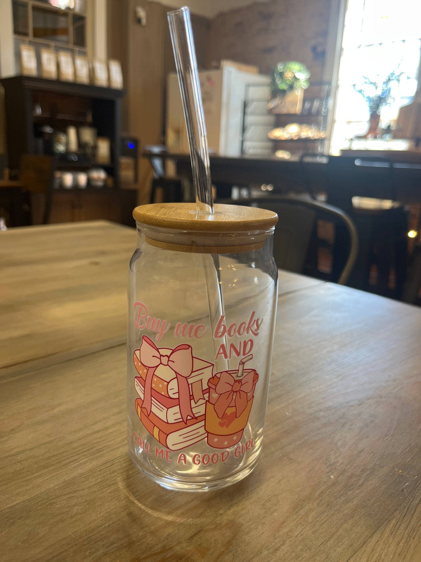 Glass Tumblers with Straws