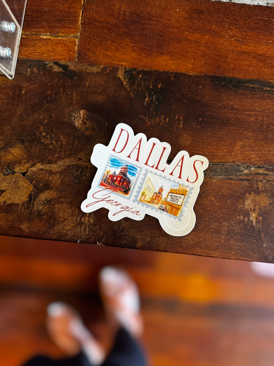 Dallas Georgia Stamp Style Water Resistant Sticker