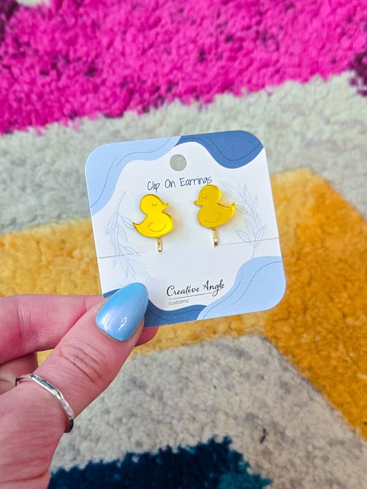 Duck Clip On Earring