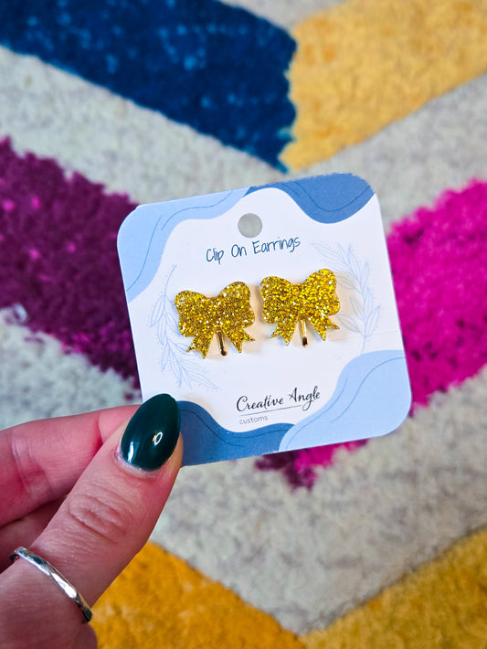 Bow Clip On Earrings