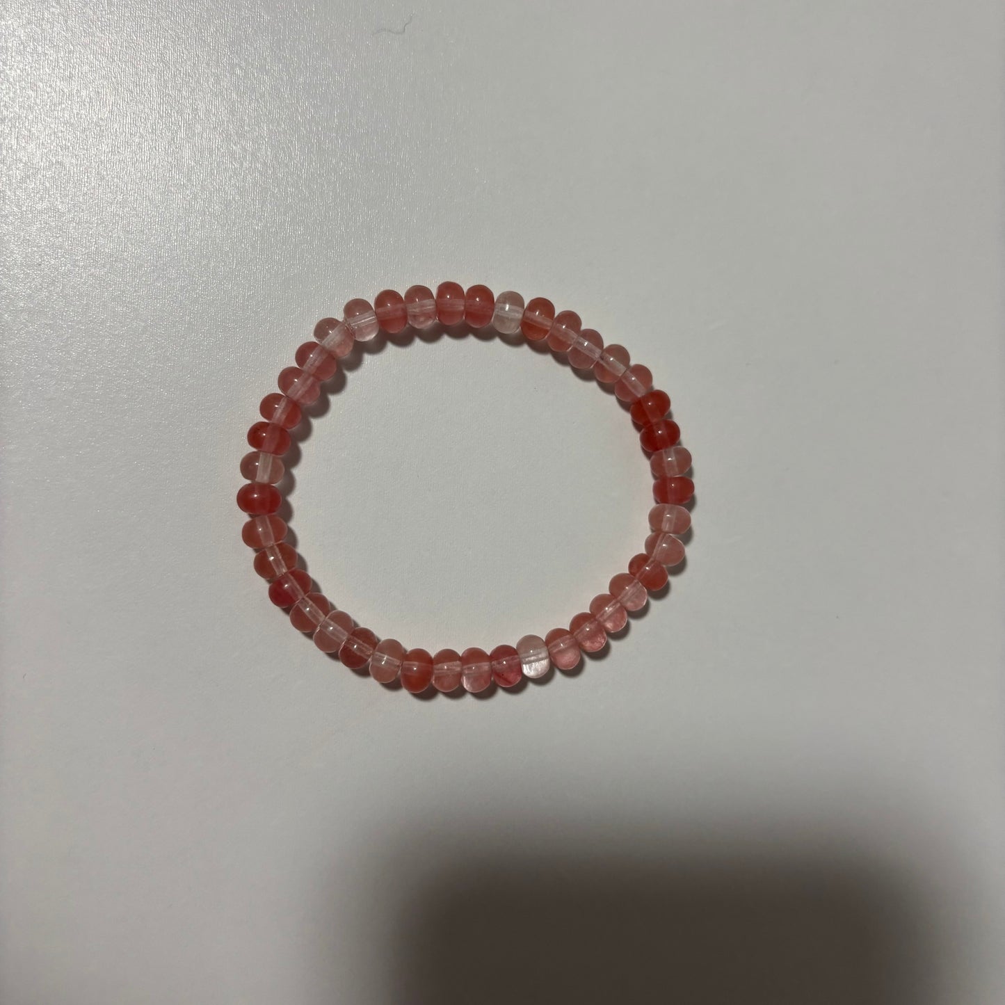 Coral Rondelle Beaded Bracelet