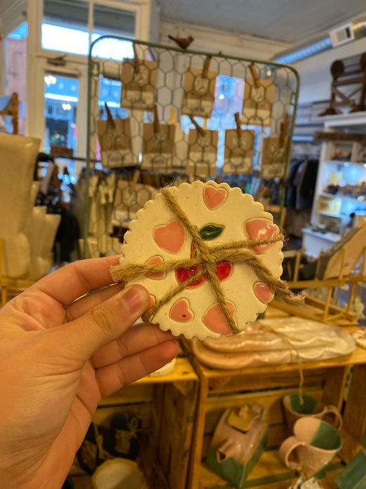 Pink Heart Cherry Coaster