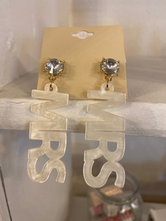 'MRS' Earrings