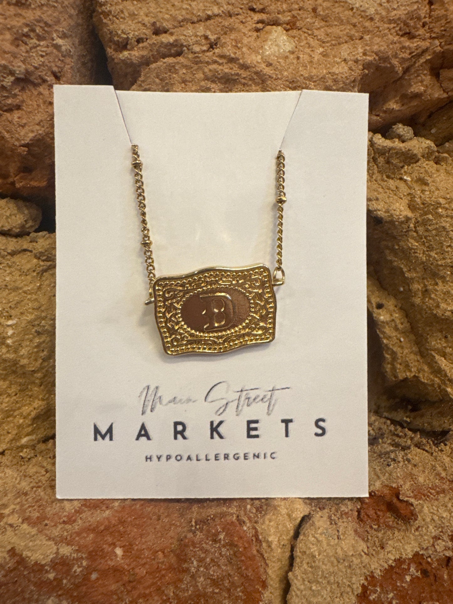 Initial Letter Buckle Necklace