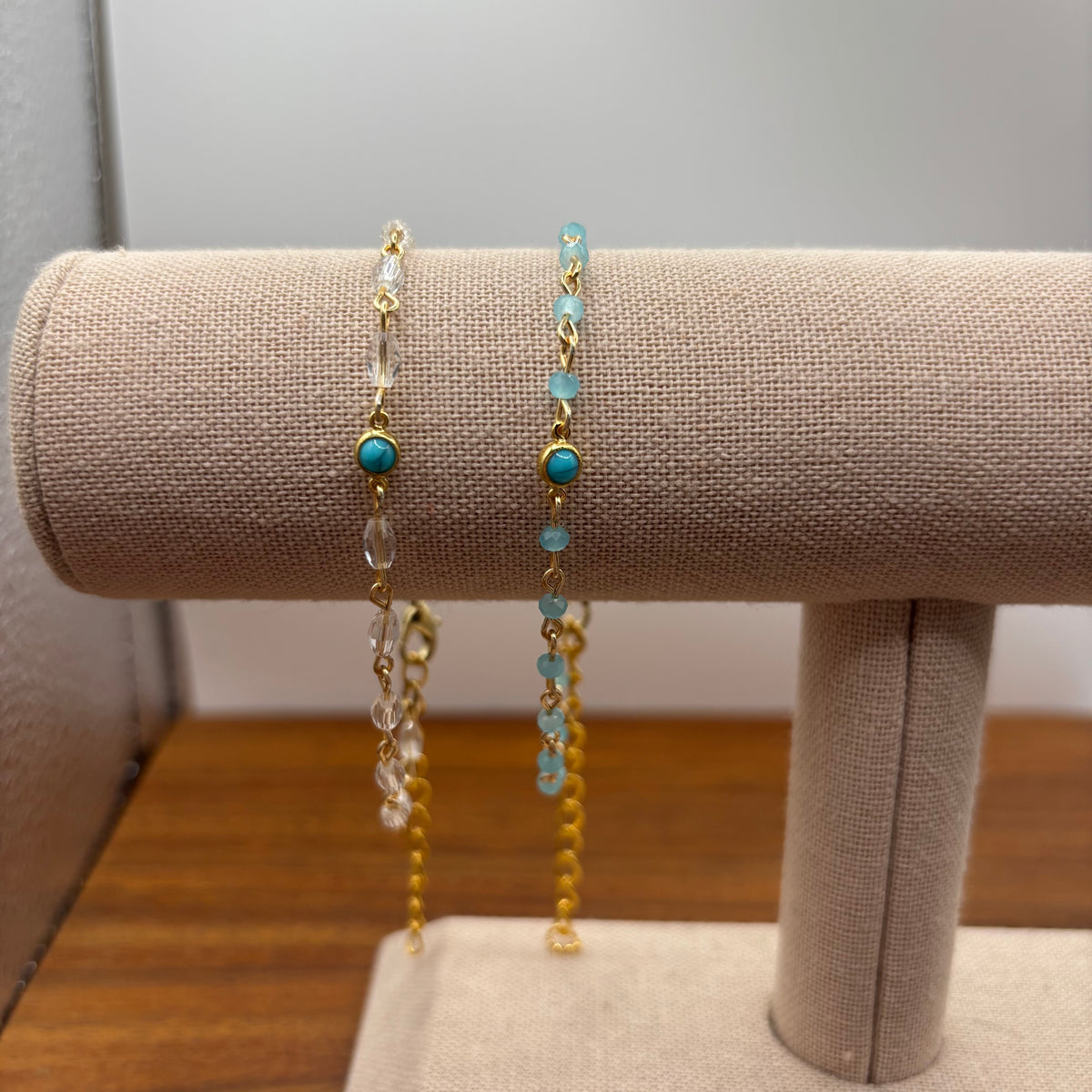 Dainty Turquoise Charm Bracelet