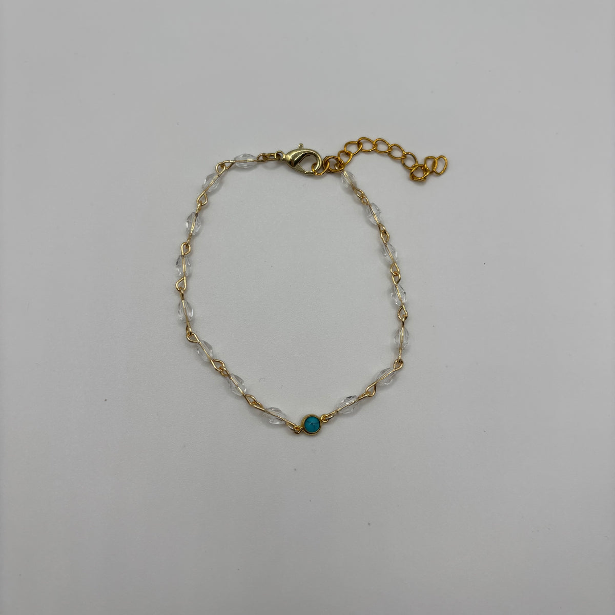 Dainty Turquoise Charm Bracelet