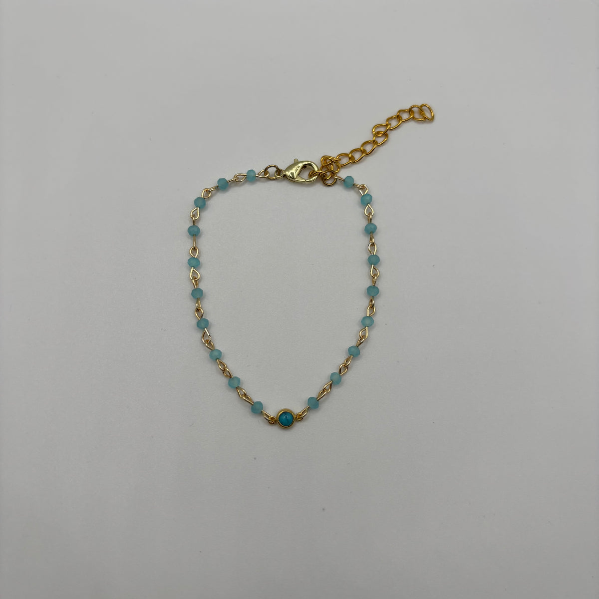 Dainty Turquoise Charm Bracelet