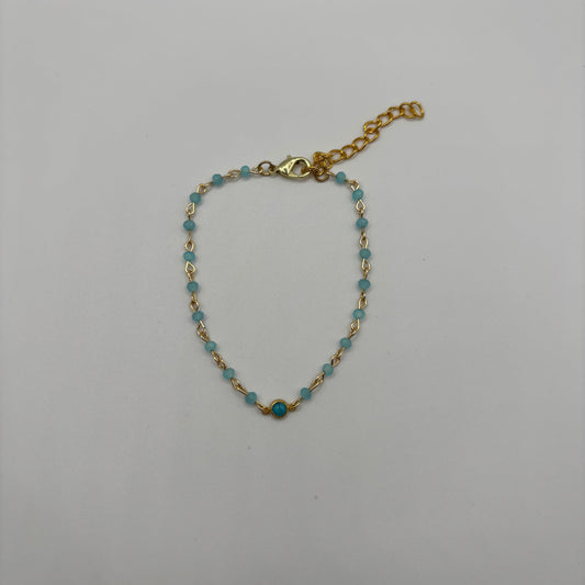 Dainty Turquoise Charm Bracelet