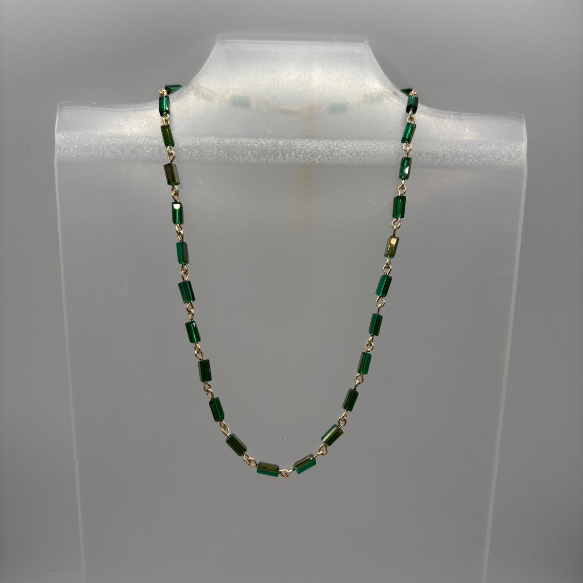 Dark Green Rectangle Beaded Chokers