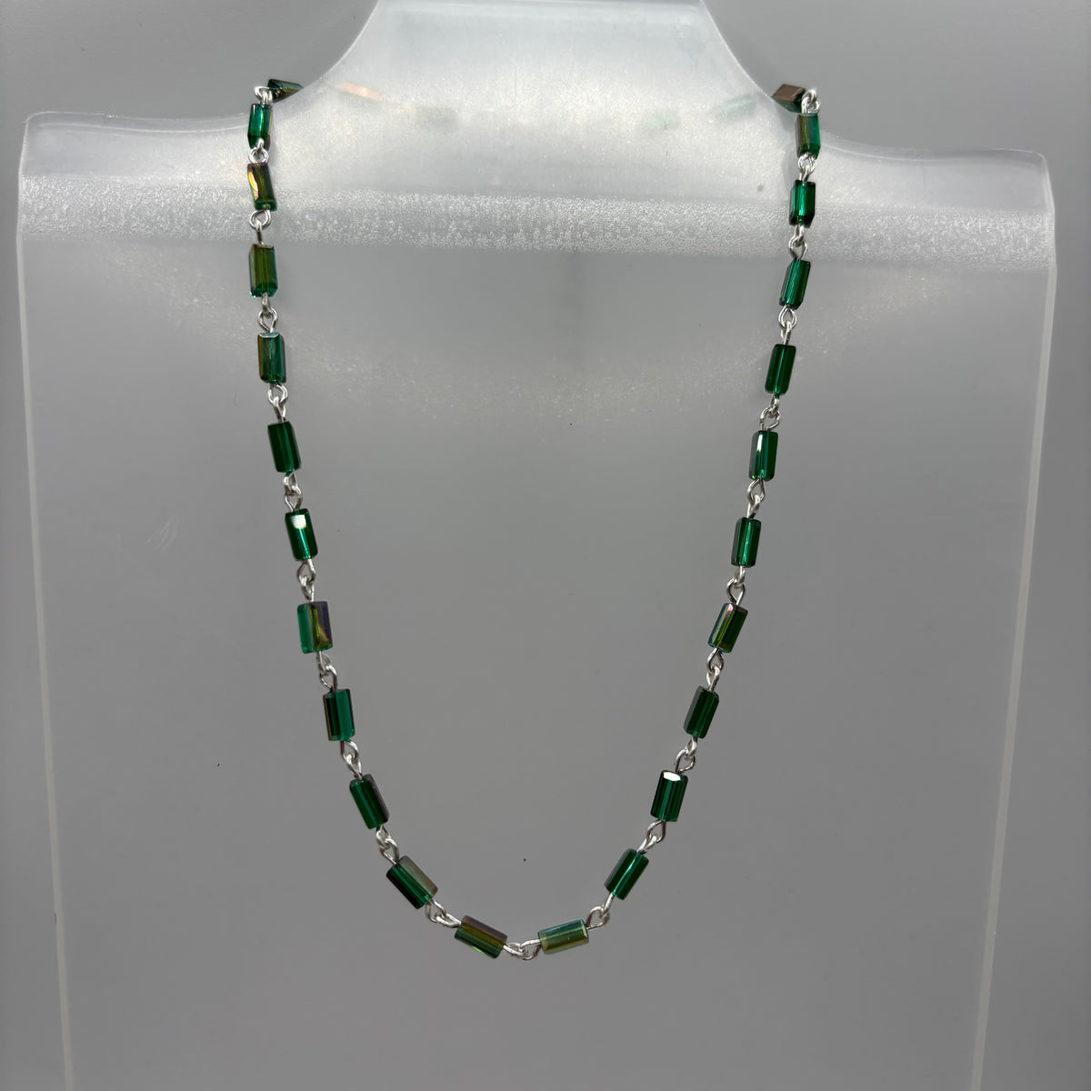 Dark Green Rectangle Beaded Chokers