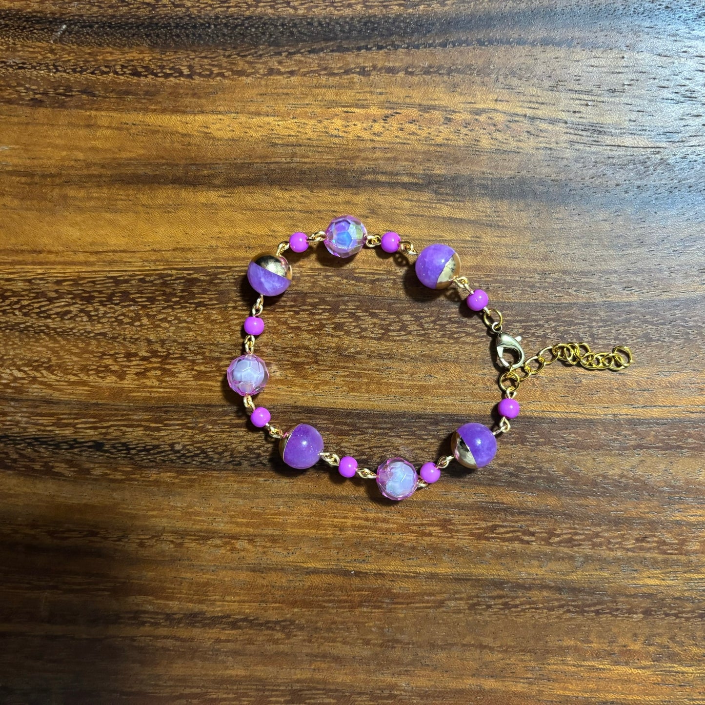 Dyed Purple Jasper Beaded Bracelet