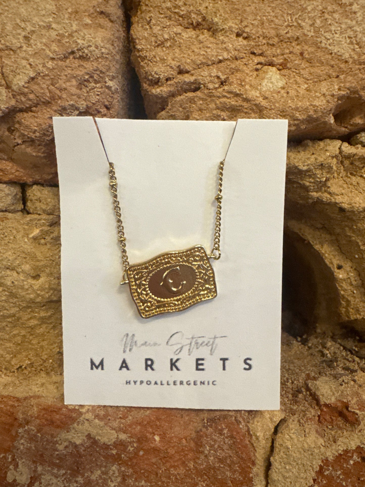 Initial Letter Buckle Necklace