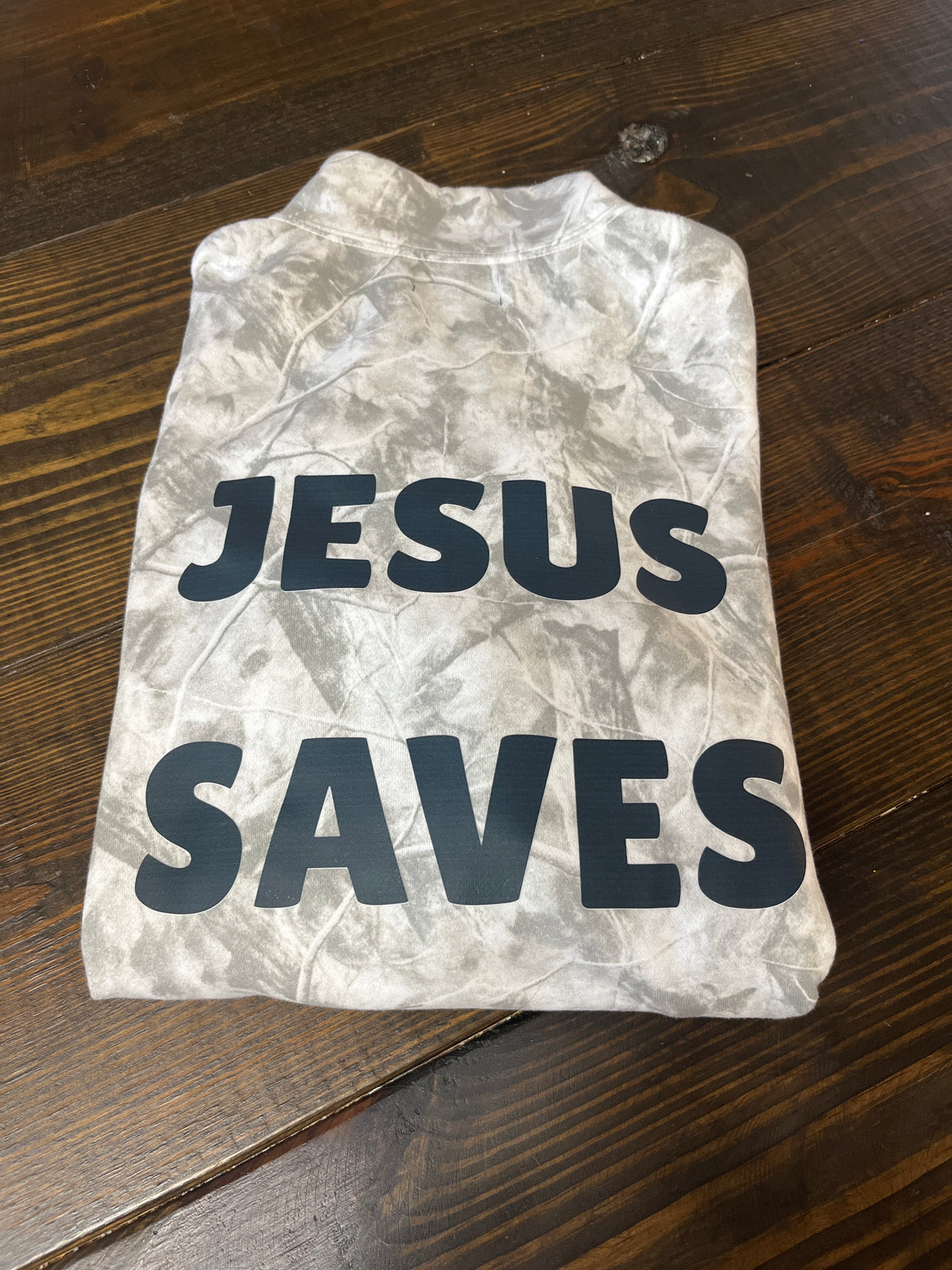 Jesus Saves Quarter Zip Camo Sweatshirt