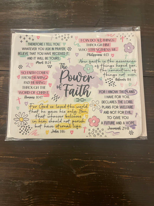 Power of Faith Mouse Pad – Bible Verse Desk Mat with Inspirational Scripture
