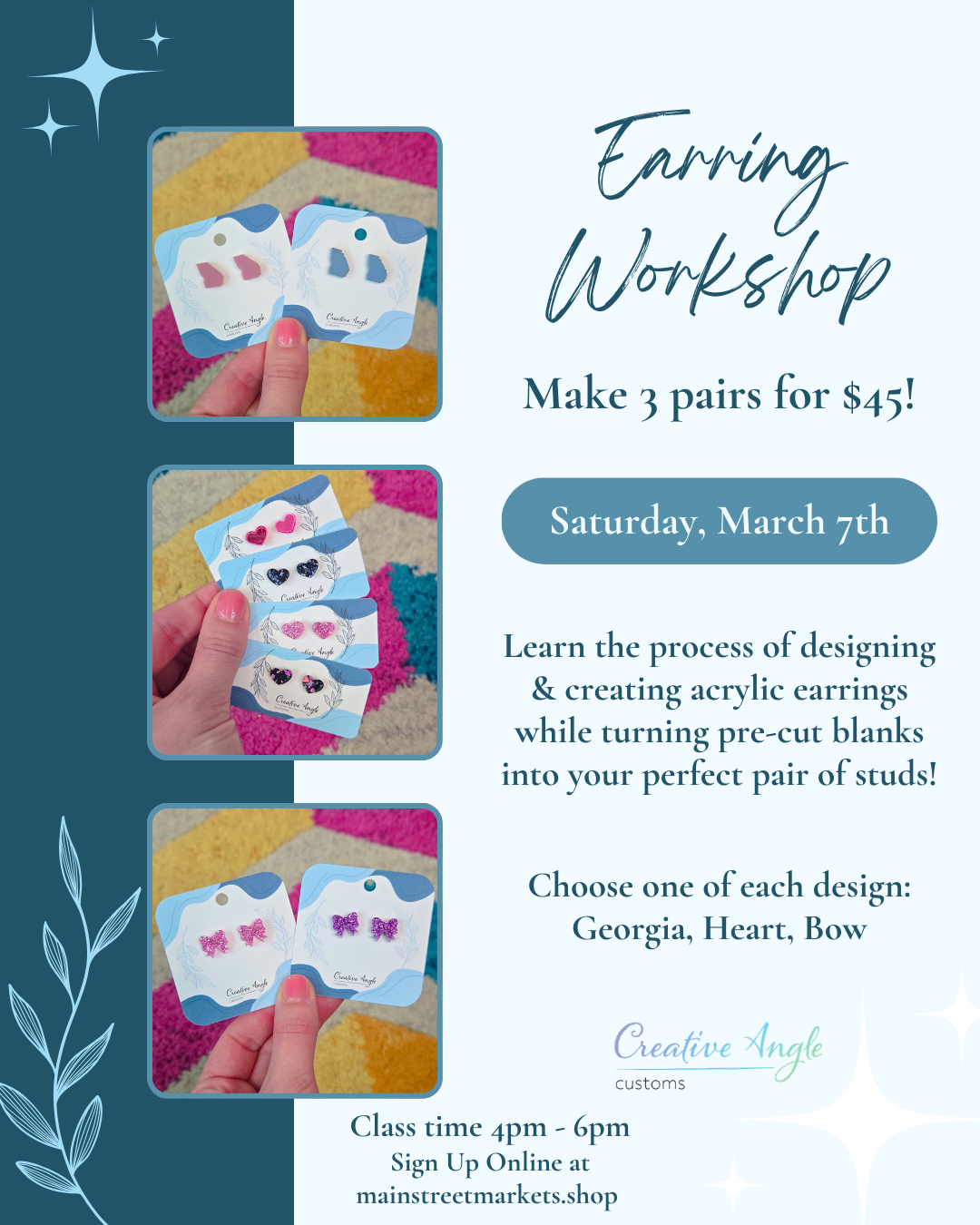 3/07/26 Earring Workshop - Dallas, GA