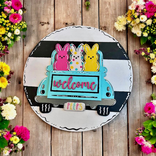 Easter Peeps Door Round