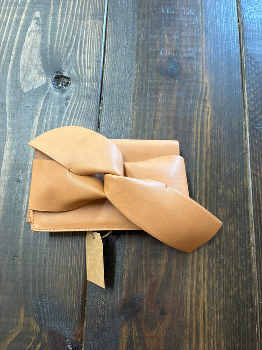 Vegan Leather Bow Clutch
