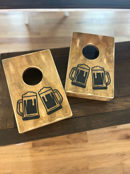 Beer Mug Cheers Mini Cornhole Board