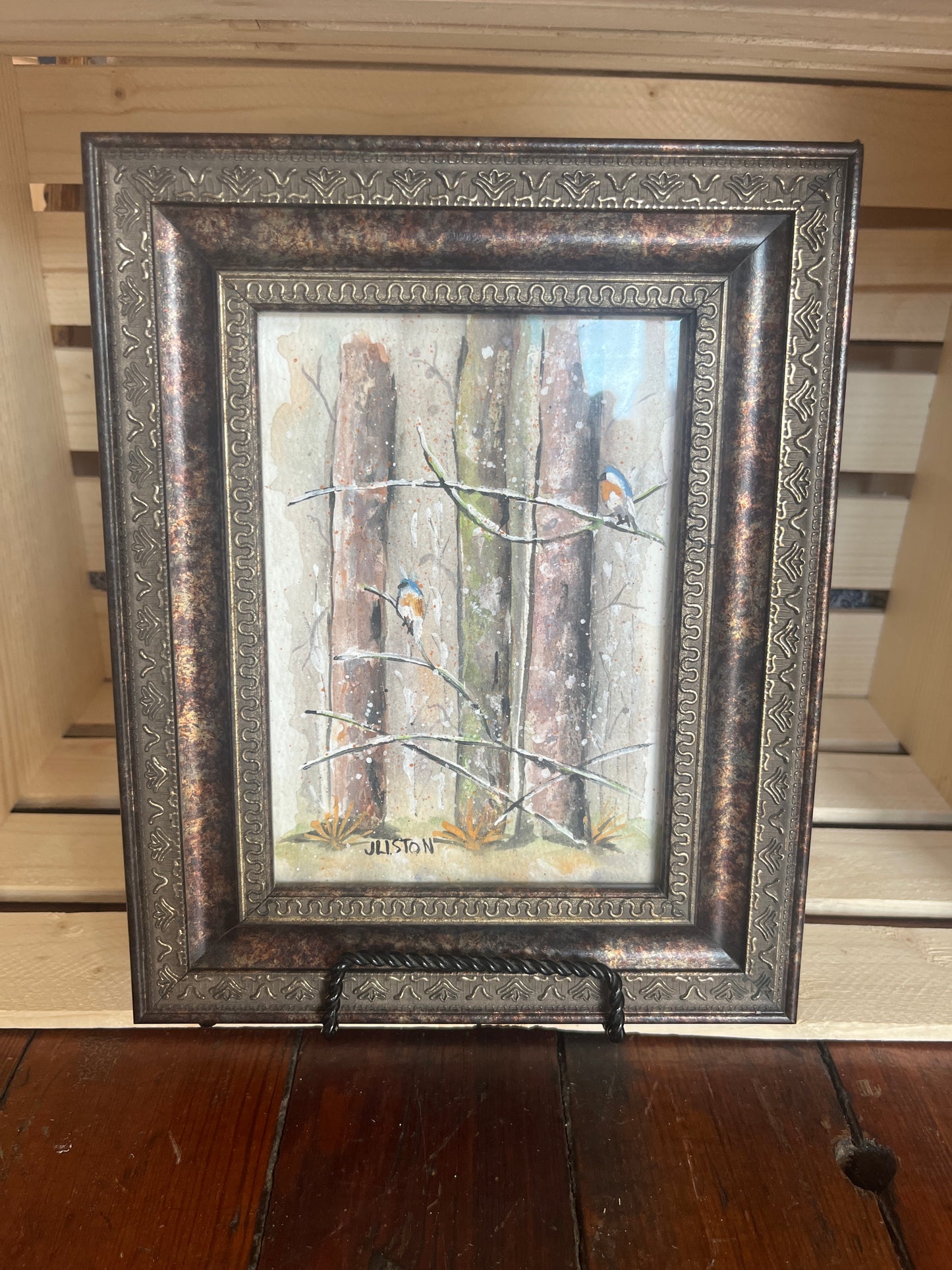 Framed Bluebird Watercolor