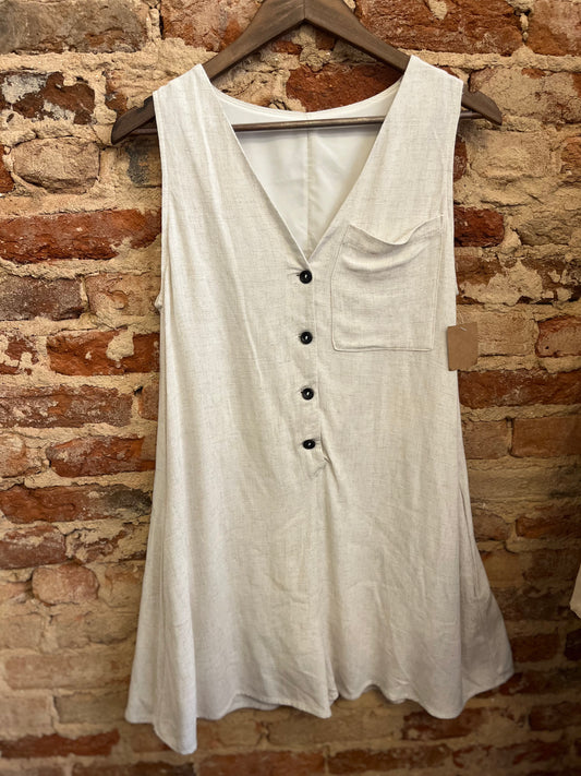 Linen V-Neck Romper