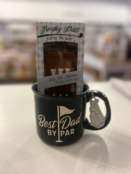 Best Dad by Par Mug and Golf Tee Holder Set