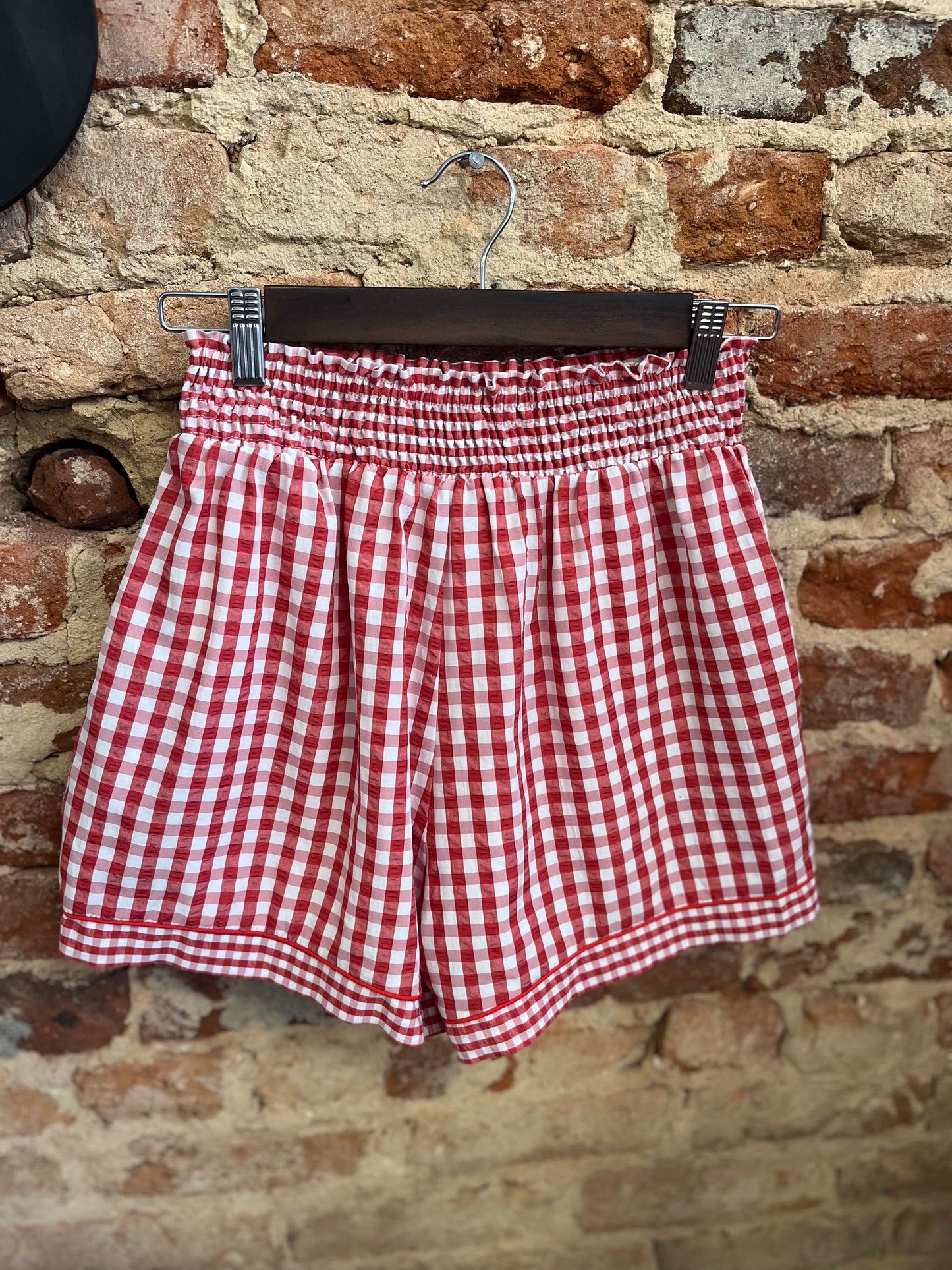 Gingham Red Shorts