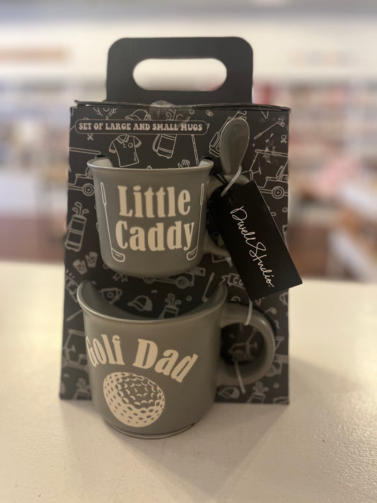 Golf Dad and Little Caddy Mug Set