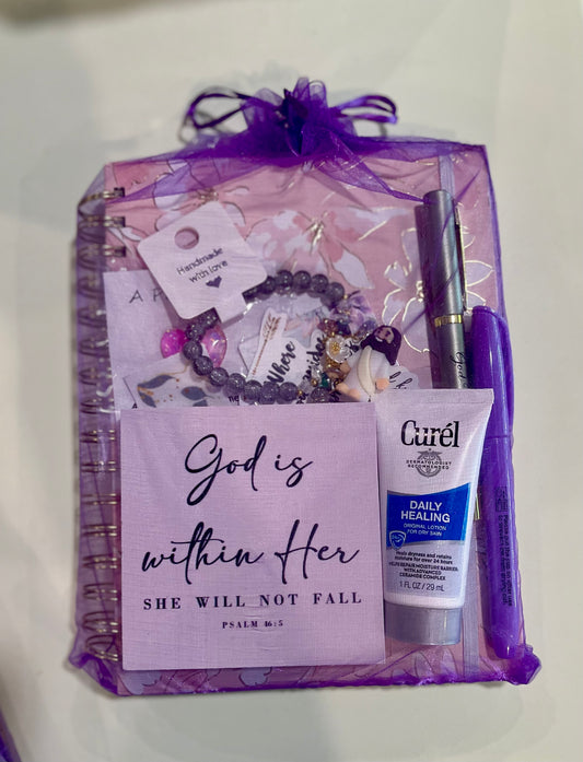Mesh Gift Bag with Journal & Misc Items