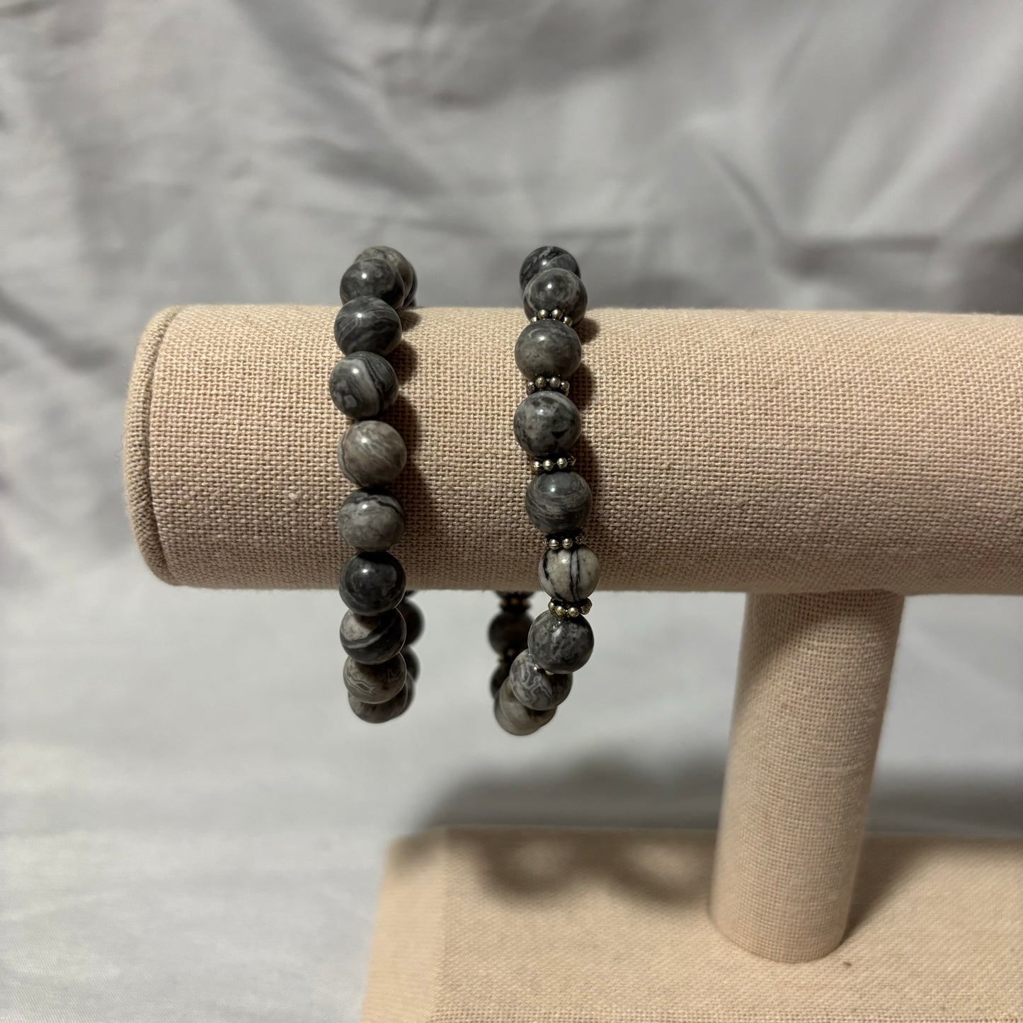 Gray Stone Beaded Bracelets