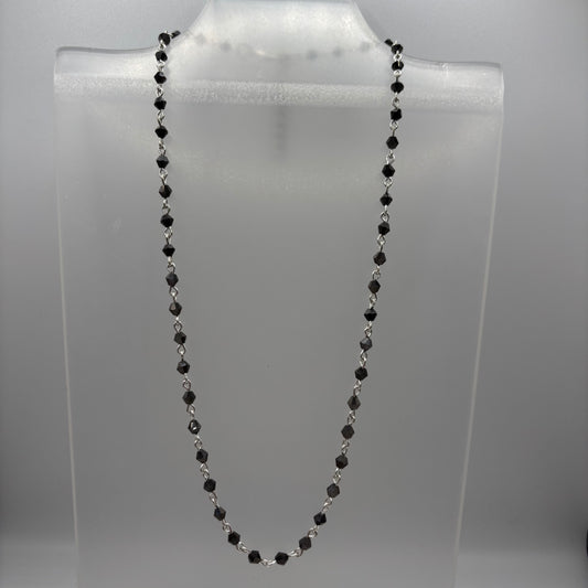 Gray Bicone Beaded Necklaces