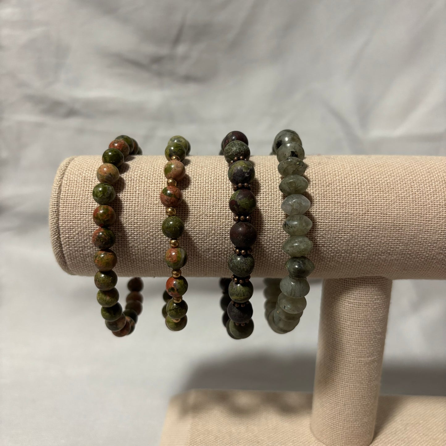 Green Stone Beaded Bracelets