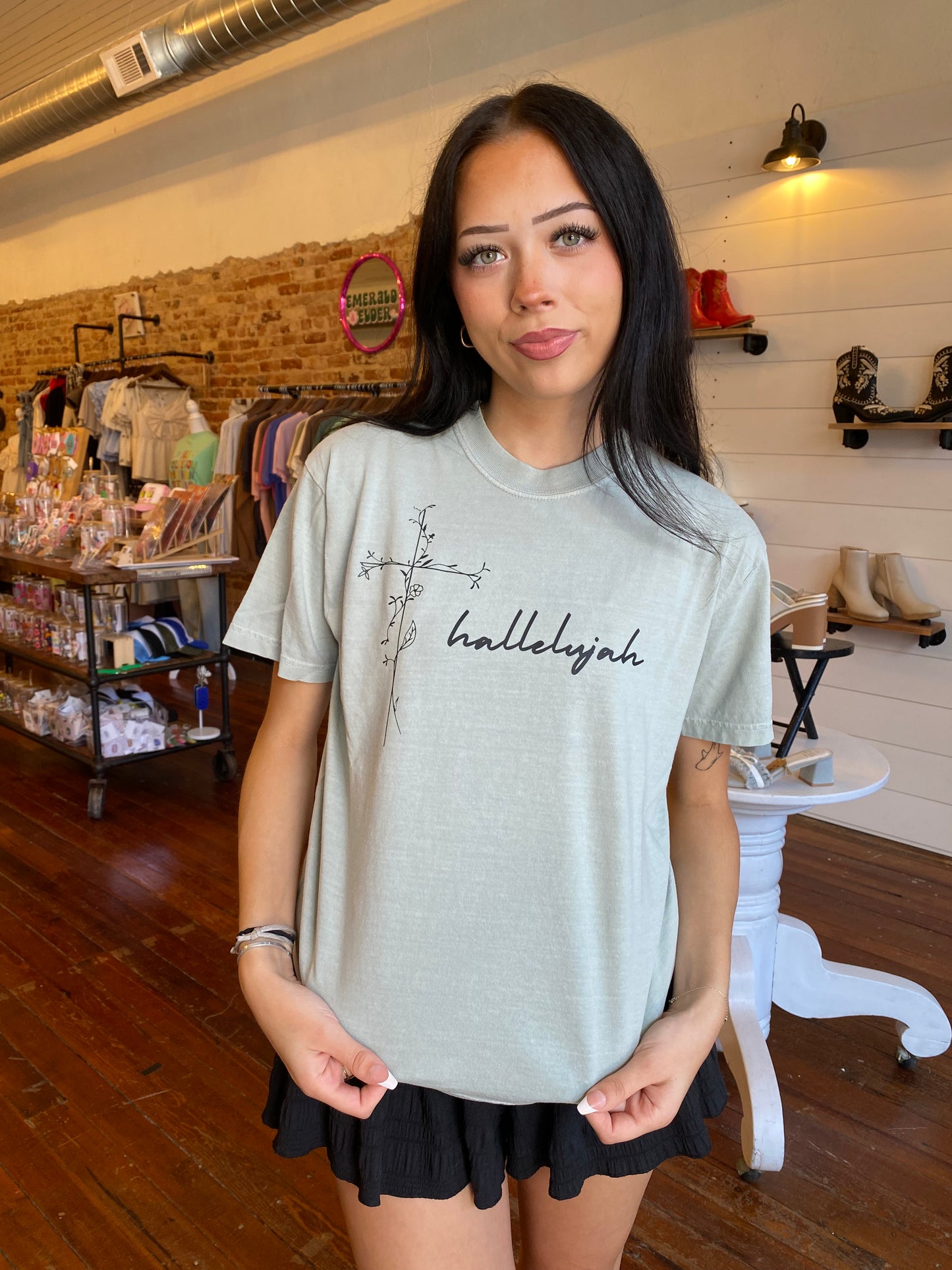 Floral Cross Hallelujah T-Shirt