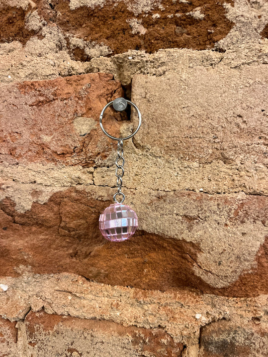 Pink Disco Keychain 🪩