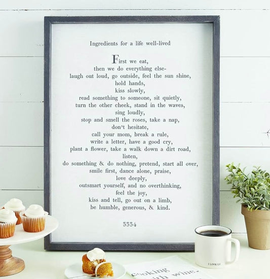 Ingredients for a life well-lived Wall Decor