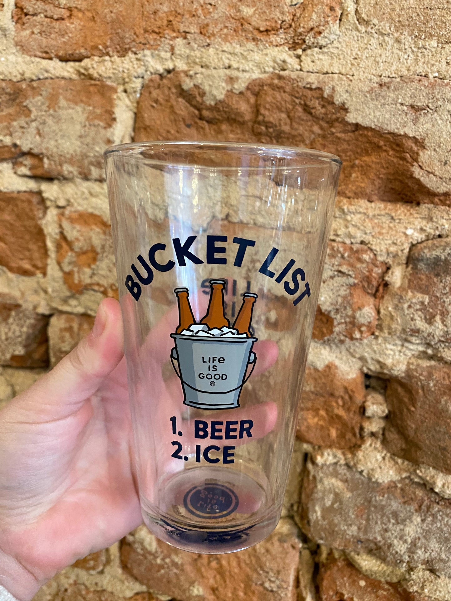 Bucket List - Life Is Good Glass
