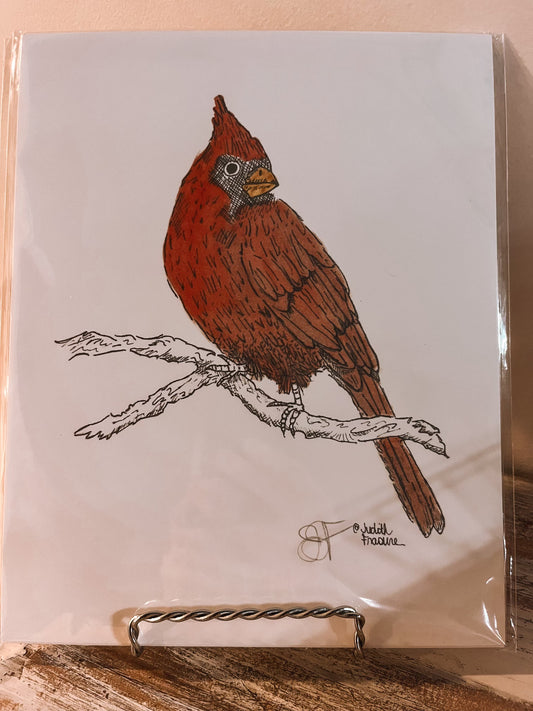 Original Watercolor Print Cardinal