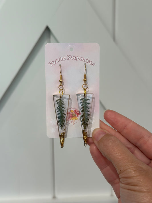 Dangle Earrings with Locally Pressed Flowers