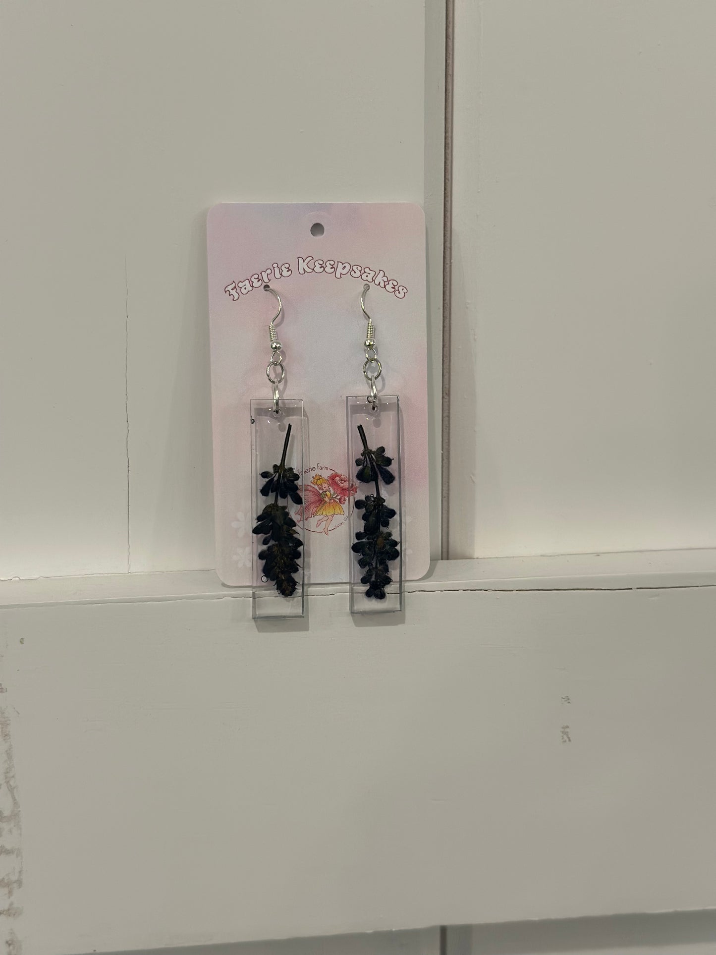 Dangle Earrings with Locally Pressed Flowers