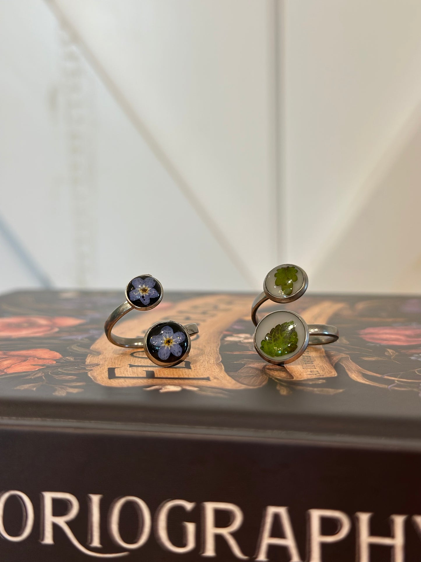Ring with Locally Pressed Flowers