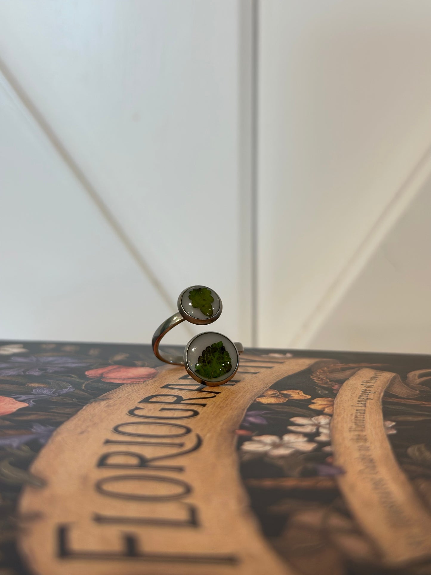 Ring with Locally Pressed Flowers