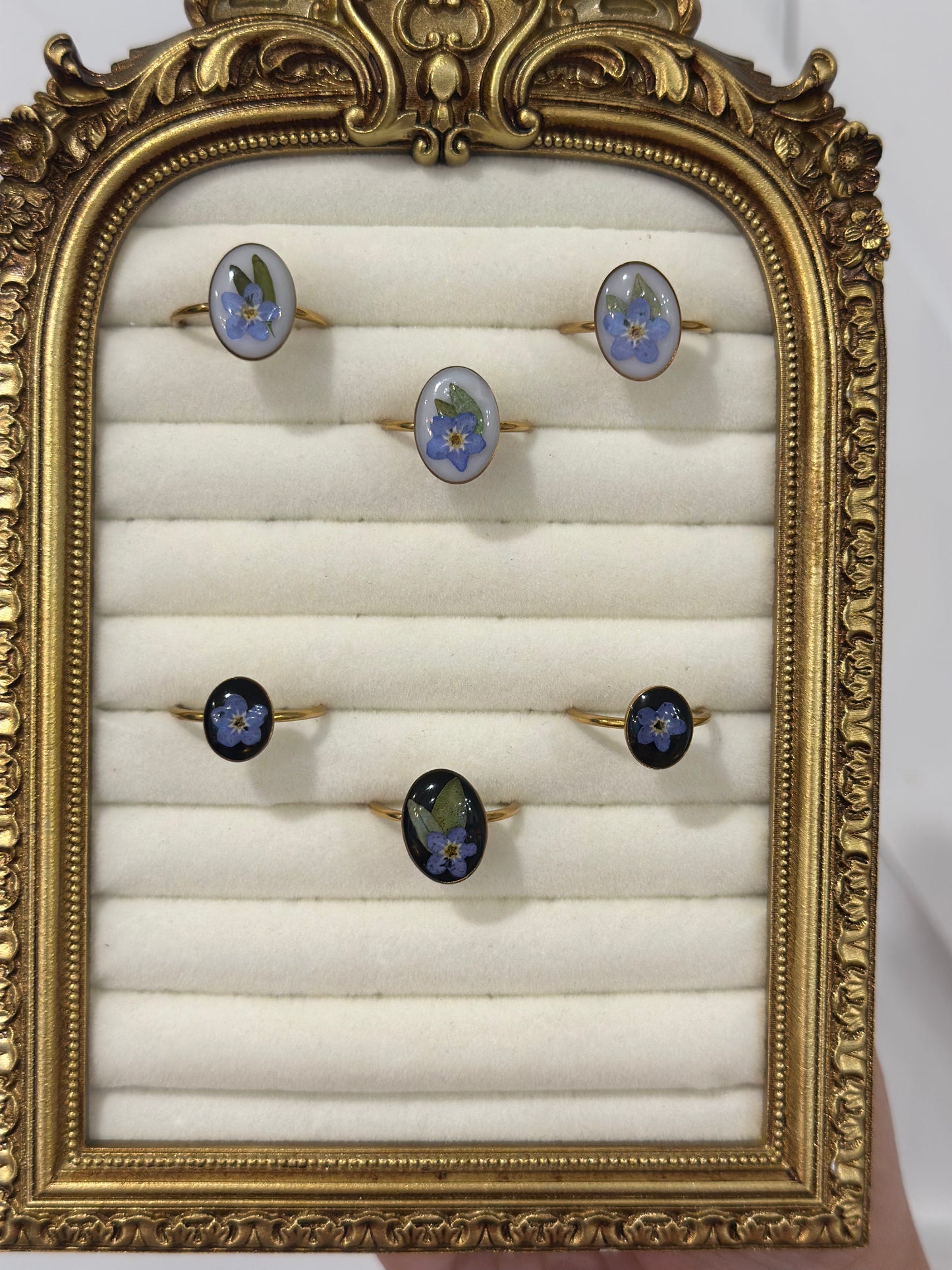 Ring with Locally Pressed Flowers