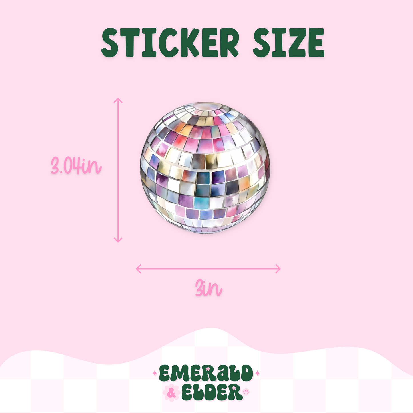 Iridescent Disco Ball Sticker