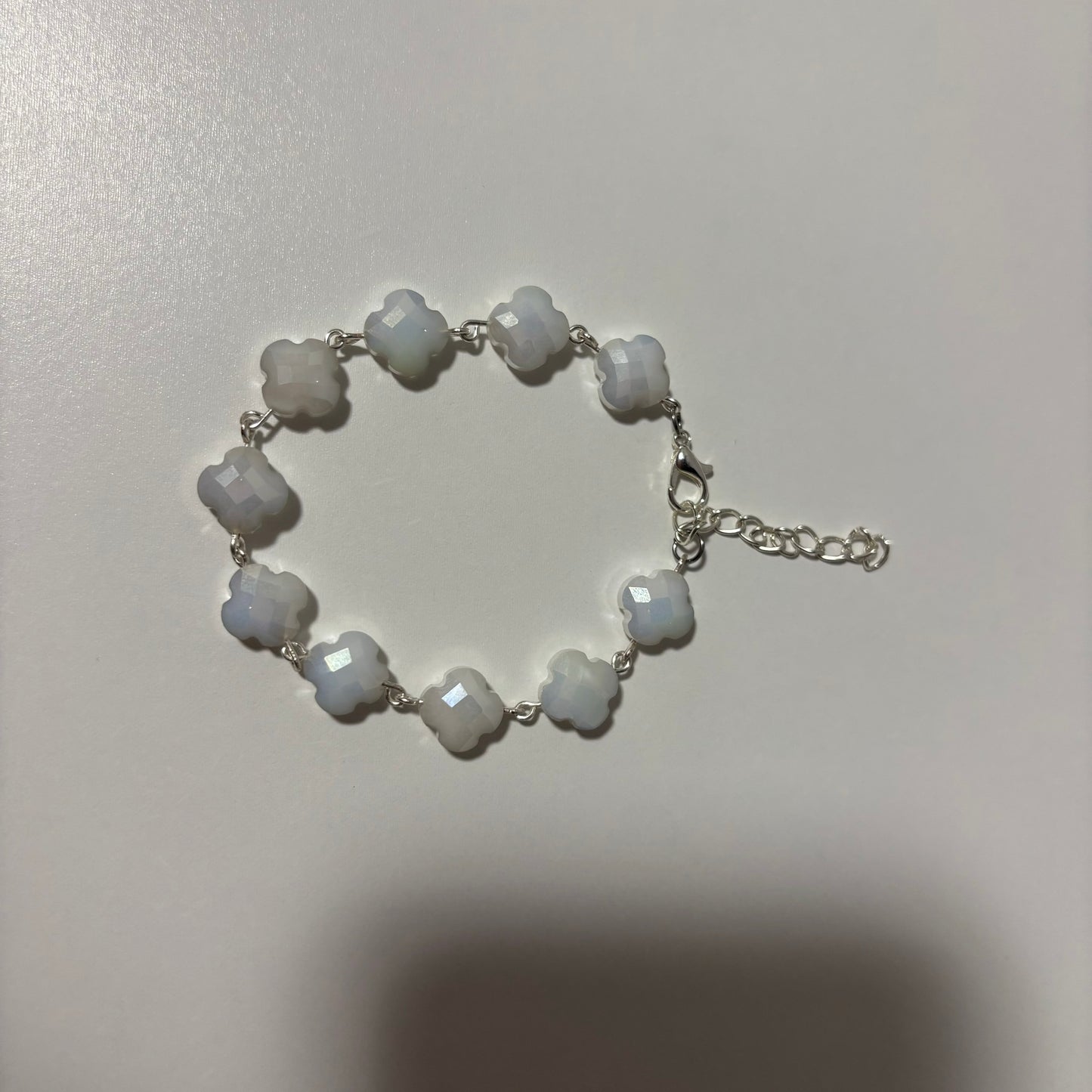 Ivory Quatrefoil Beaded Bracelet