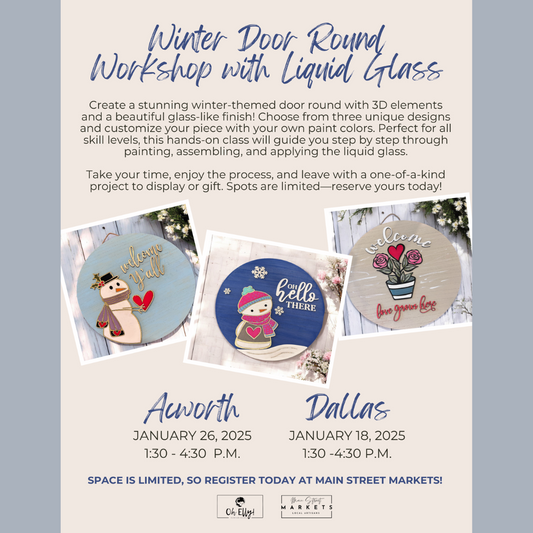 1/18/25 Winter Door Round Workshop with Liquid Glass - Dallas, GA